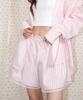 OPENING SUNSHINE Striped Lace Pintuck Shorts Pink
