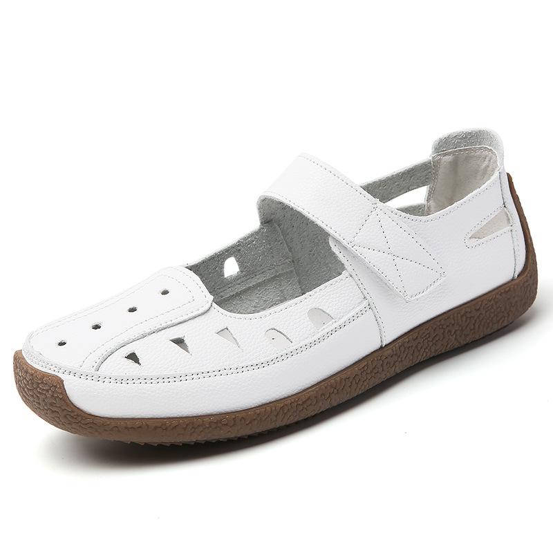 Large Size 3544 Summer Handmade Retro Sandals Soft-soled Mother Shoes Velcro Casual Women's Shoes