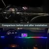 Easy Install Car Ambient Lights Universal LED Symphony RGB Atmosphere Lamp Acrylic Backlight USB APP Remote Interior Accessories