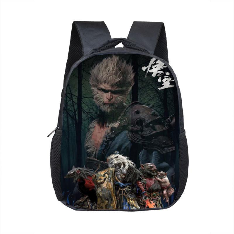 Adorable 2024 Black Myth Wukong Cartoon Backpack For Kids Age 3 To 5 With Breathable Design