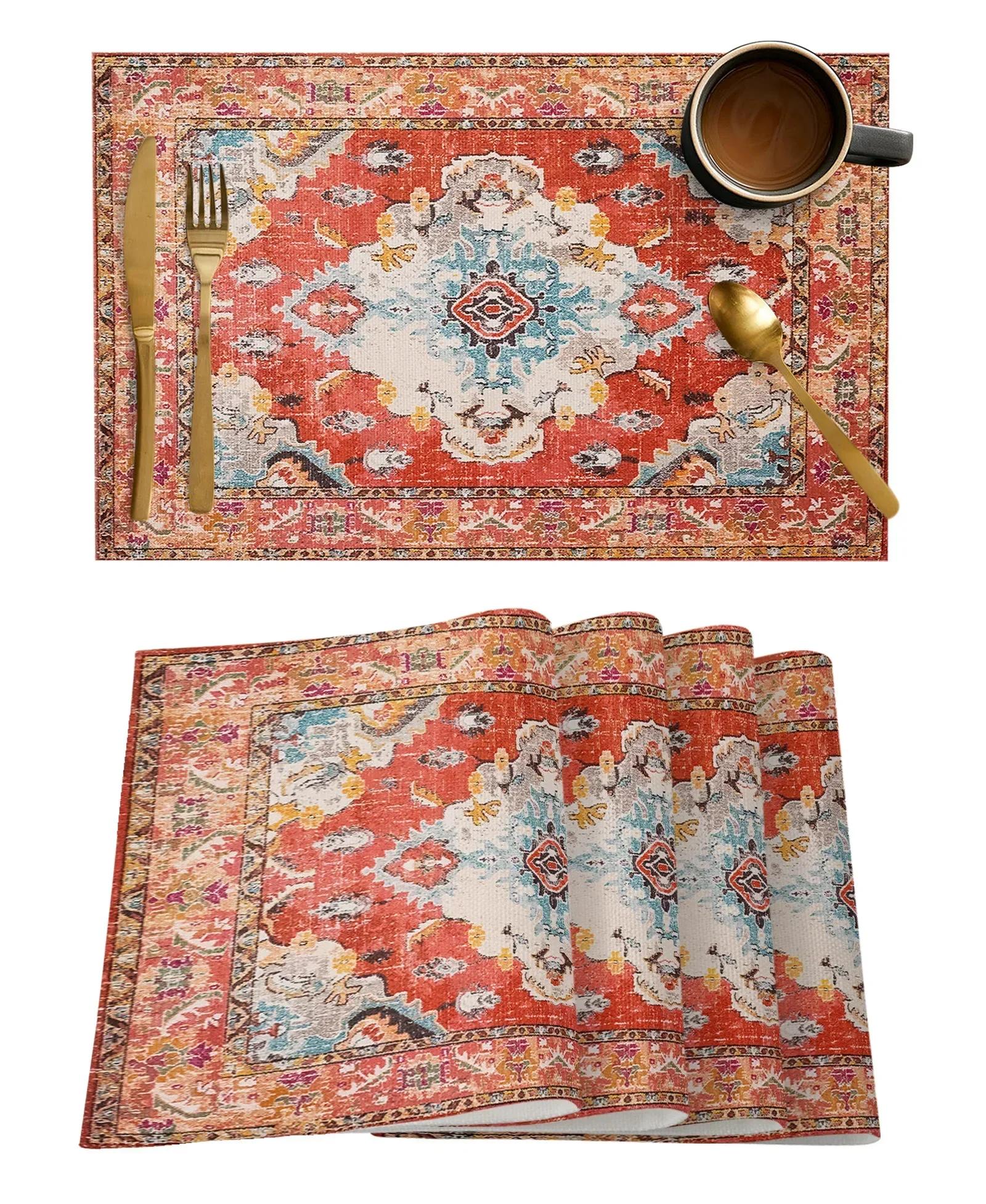

6PC Persian Rug Table Mat For Dining Kitchen Accessories Coffee Tea Coaster 6PC 30x45CM