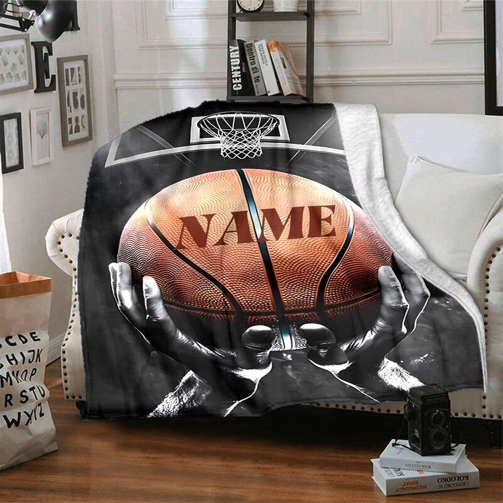 Basketball Themed Home Customize Your Name Blankets Soft Cozy And Lightweight For Yearround Use Perfect For Picnics Sofa Relaxation Office Warmth