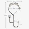 Shower Curtain Hooks, 12Pcs Shower Curtain Rings Rust Proof, Stepped Double Hook Shower Curtain Hooks, Easy Glide Metal Shower Hooks for Shower