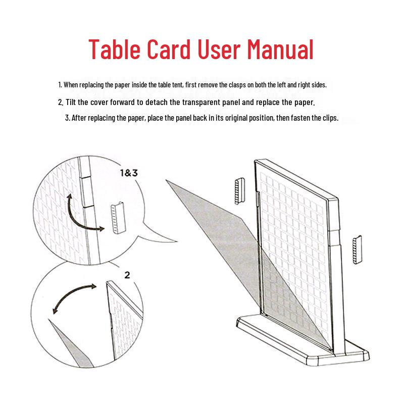T-shaped Open Frame Menu Holder for Tables - Available in A4, A5, A6 Sizes
