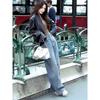 Yang Mi Style Blue Wide-Leg Jeans for Women 2026 Spring and Autumn New Retro High-Waisted Slimming Loose Fit Curved Pants