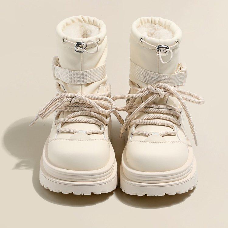 

[Armano] женские зимние ботинки на толстой подошве 2025 новые бархатные ботинки женские осенне-зимние утепленные большие хлопковые ботинки Мартин 38