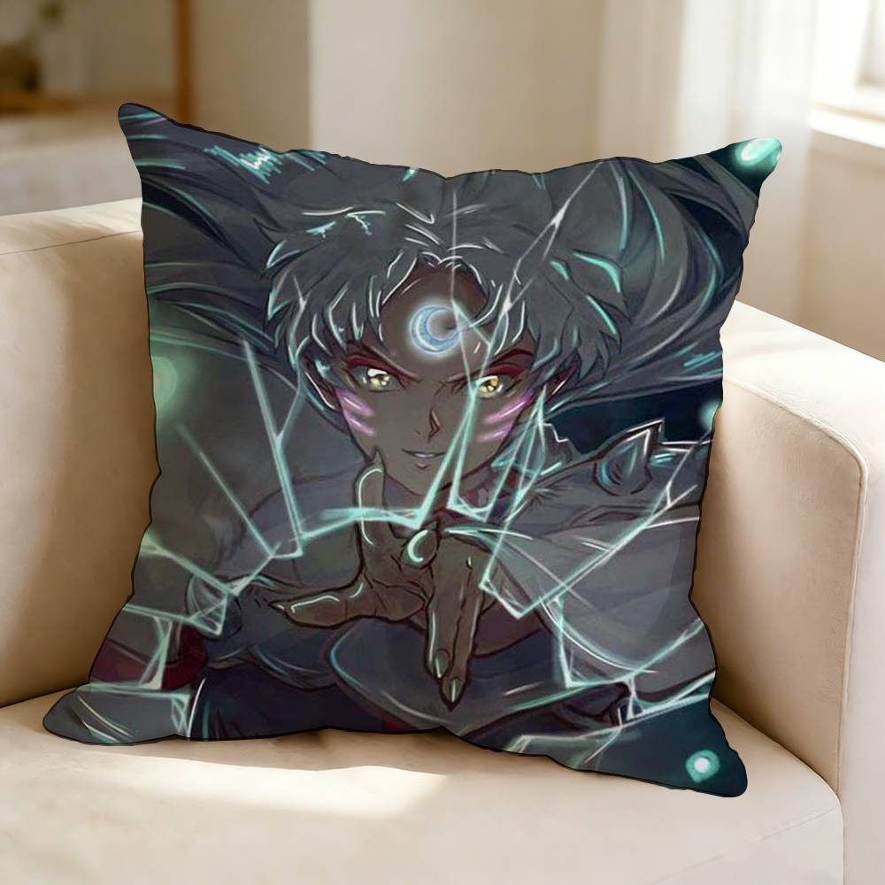 Fantasy Anime IInuyasha SSesshomaru  Square DoubleSided printed Pillow Case Bedroom Bedside Pillow Sofa Cushion Cover