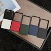 Custodia Lussuosa in Pelle con Motivo Litchi per Samsung Galaxy Z Flip 7 6 5 4 3 5G Cover Morbida Antiurto per ZFlip6 Flip5 Flip4