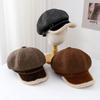 Octagon Hat Female Beret Autumn and Winter Style Fleece Warm Newsboy Hat Painter's Hat New Style