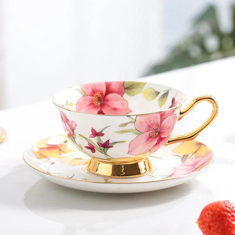 Bone China Coffee Cup Saucer Ceramic Cup Saucer Black Tea Cups Saucer Mug High Bone China Water Cups  Coffee Mug