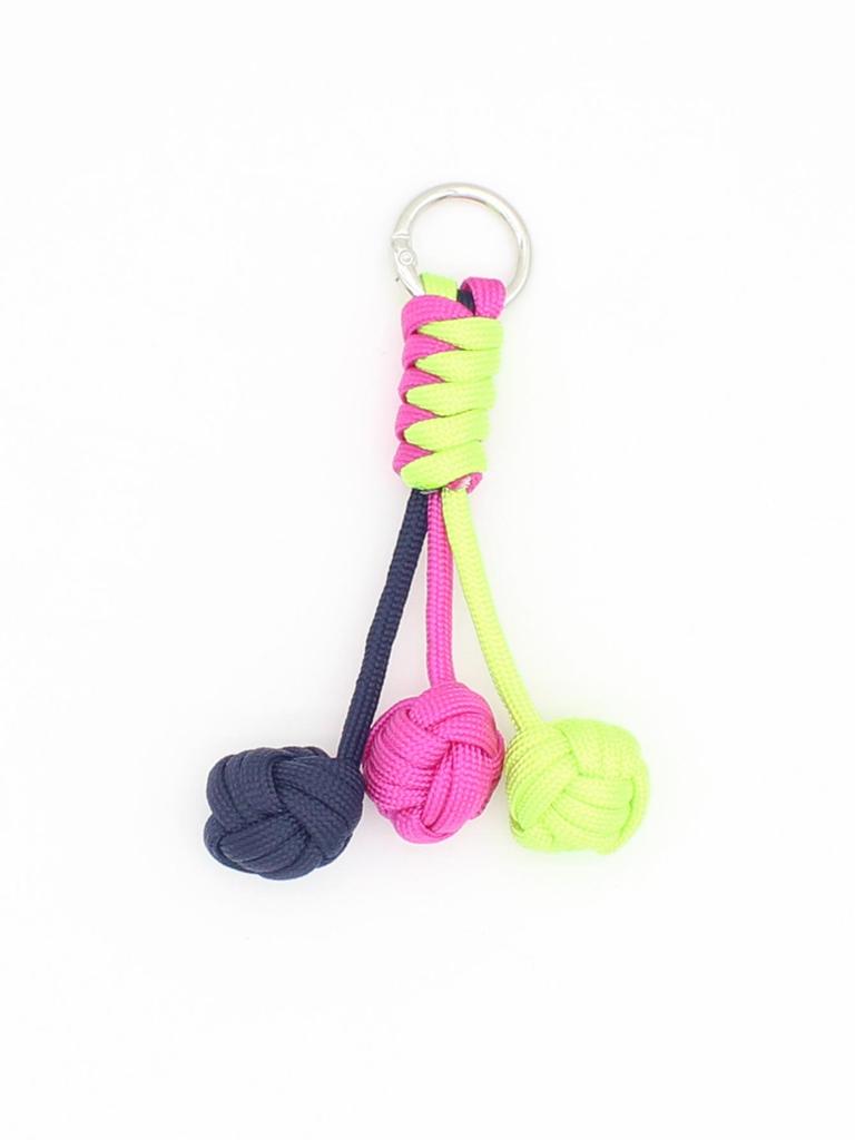 Korean-Style Handmade Woven Colorful Sphere Keychain Pendant