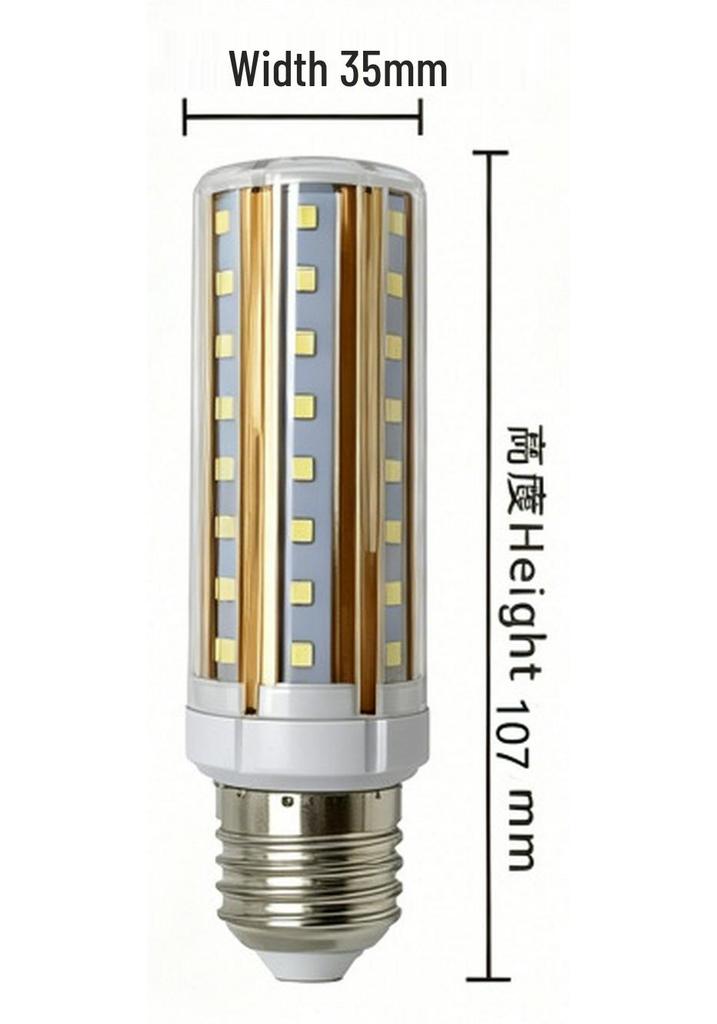 EnergieSparende LED Maiskolbenlampe mit Aluminiumgehäuse & Abdeckung, E27 Sockel für Innen-/Außenbeleuchtung