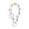 Colorful Electroplated Beaded Phone Chain & Keychain with Bow and Flower Pendant