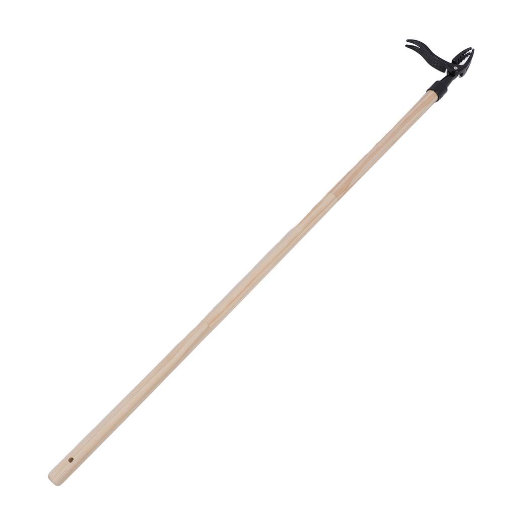Stand Up Weed Puller Tool with Wood Long Handle Garden Hand Weeding Tool Aluminum Alloy Claw