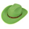 Unisex Western Cowboy Hat Wide Brim Roll‑Up Brim Double‑Top Felt Fedora Hat,10 Colors,Multiple Optional Detachable Hat Bands