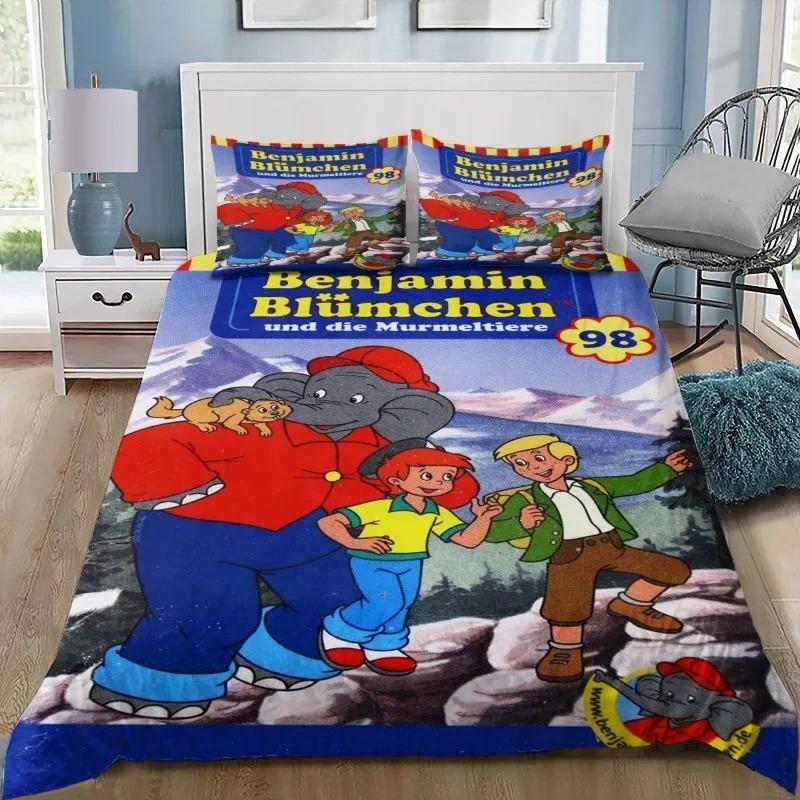 Catoon Benjamin the Elephant 3D Print Bedding Set Duvet Cover Pillowcase 2/3pcs Boy Girl Home Textile full size Kids Bedroom