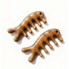 Sandalwood Seahorse & Dolphin Five-Tooth Comb with Five-Ball Massager and Coarse-Tooth Ball-Head for Meridian Massage