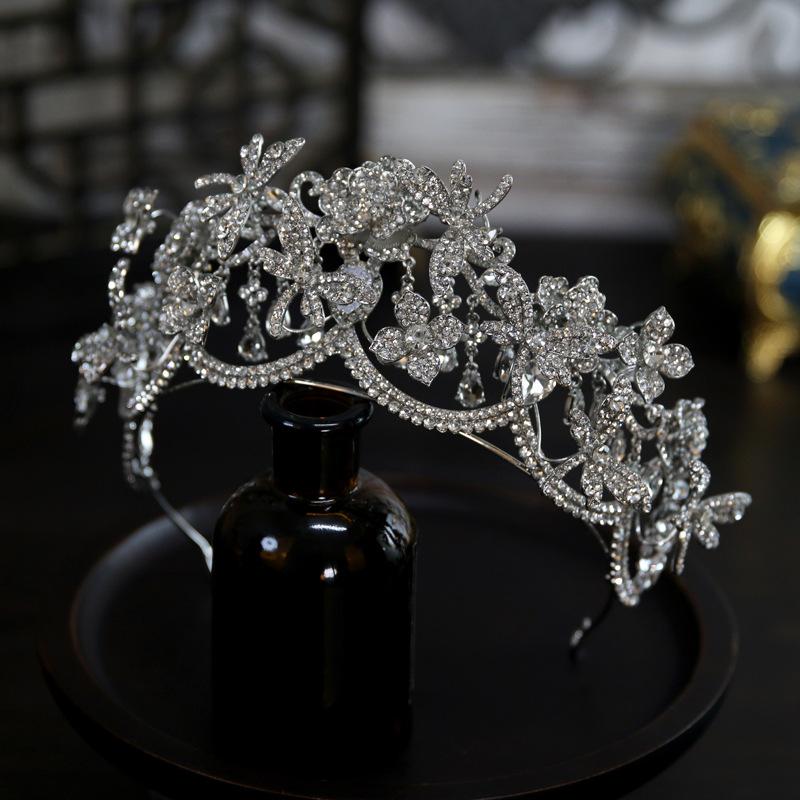 European Style New Hollow Tassel Dragonfly Bride Wedding Crown Tiara Crown Tiara Hair Accessories