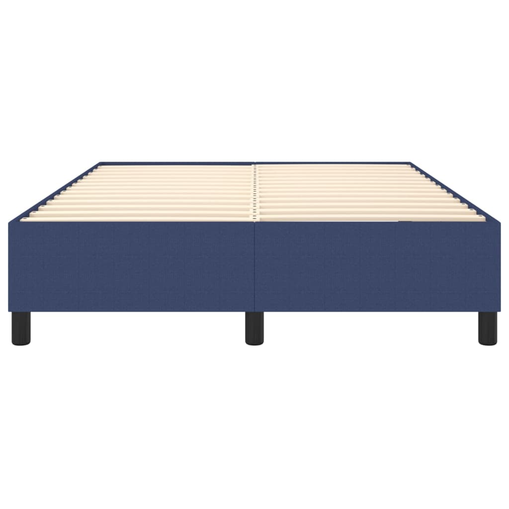 Box Spring Bed Frame Blue 140 x 190 cm Fabric