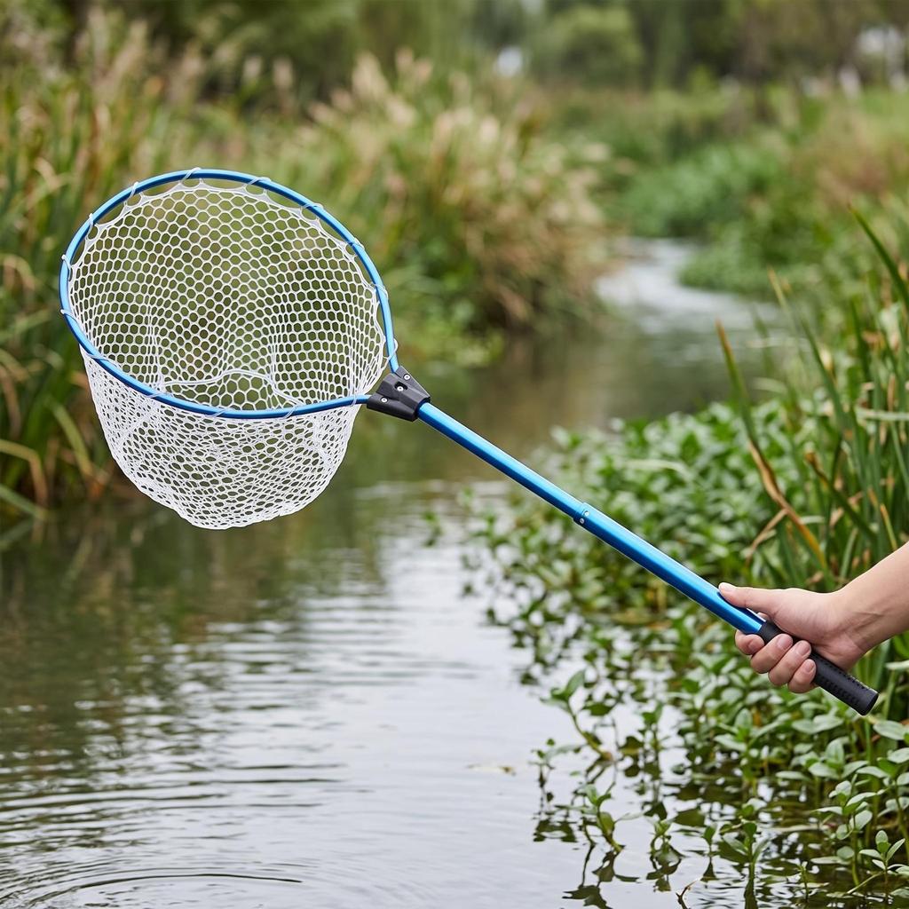 Telescopic Landing Net Portable Fishing with Silicone Bag catchFriendly Easy