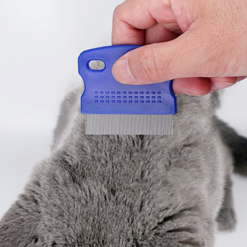 Samcos Dog and Cat Brush Stainless Steel Comb for Removing Tear Gentle On Grooming Supplies for Cats and Long Hair Set, 4-Piece Stain, Skin,