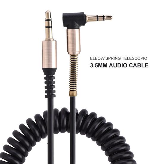 3.5mm Male To Male Spring Audio Aux Cable Headphone Speaker Cord for Phone Car