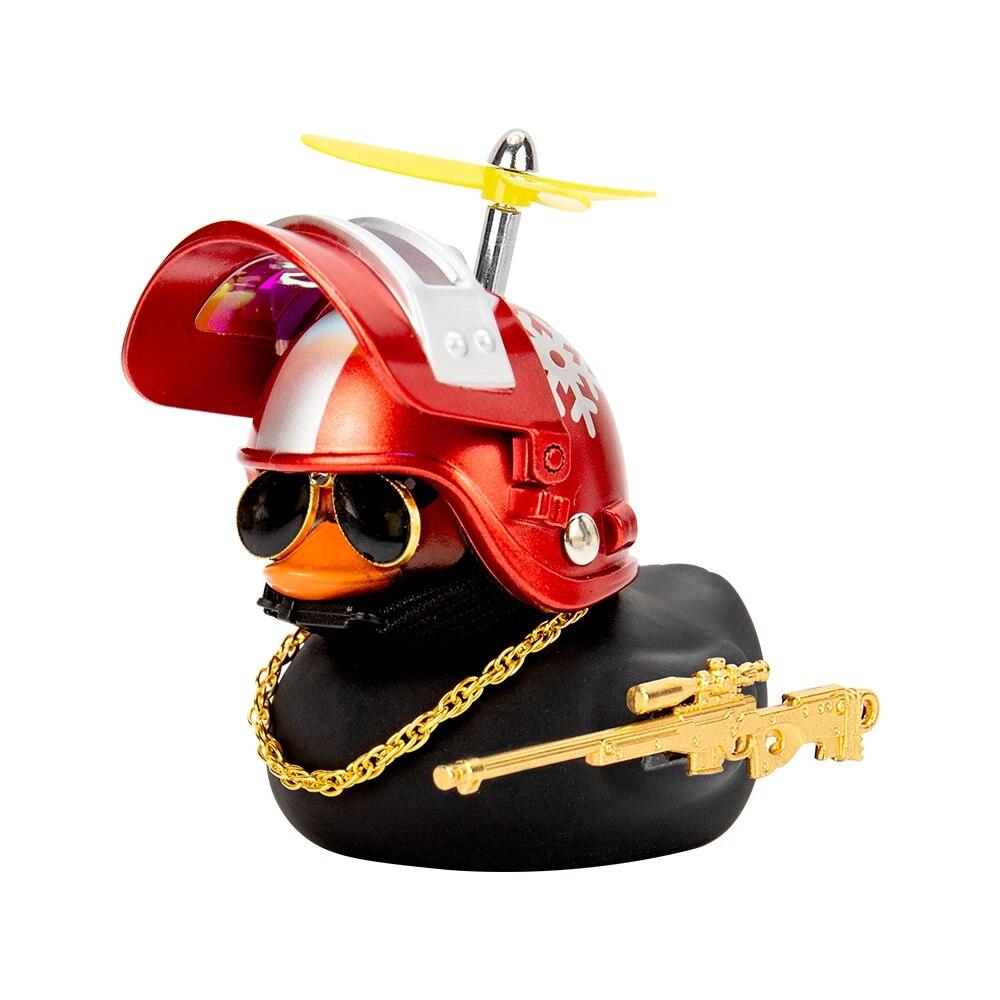 Duck In the Car Interior Decoration Yellow Duck with Helmet for Bike Motor Without Lights Duck In The Car Car Accessories