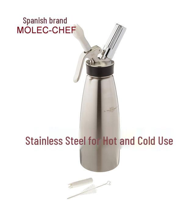 Edelstahl-Siphonflasche für Heiß & Kalt, Vollmetalltopf für Molekularküche