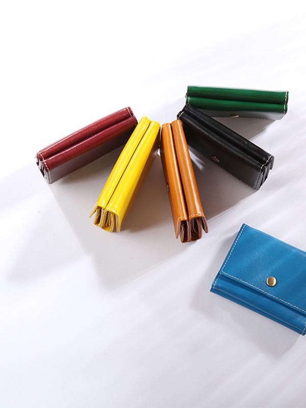 2025 Genuine Leather Mini Short Wallet - Trendy Unisex Ins Style