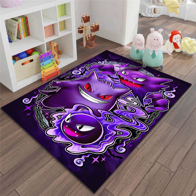 1ks Pokémon Gengar Potisk Kreslený Koberec Rohožka do Domu Obývacího Pokojíku Ložnice Pohovka Předsíň Dekorace Protiskluzová Podložka na Podlahu Kobereček do Dětského Koutku