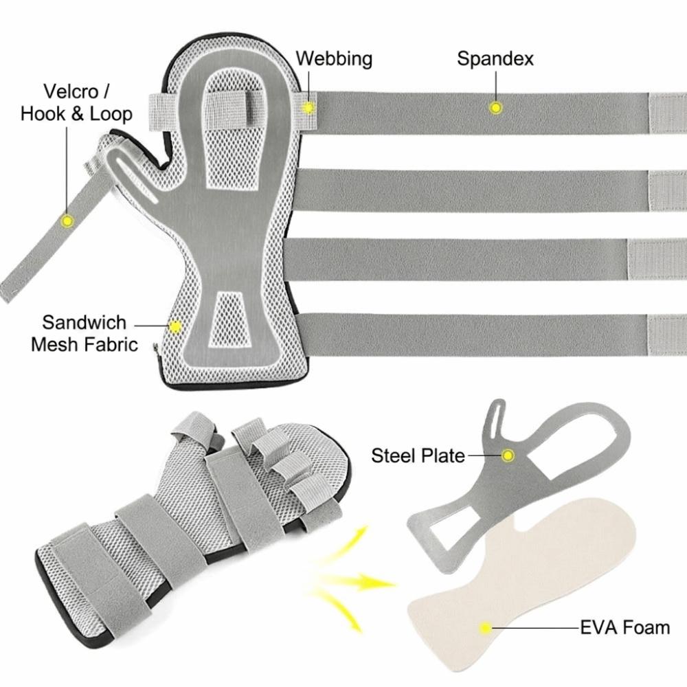 Breathable Finger Splint Detachable Hand Brace Orthotic Finger Spreader Curling Correction