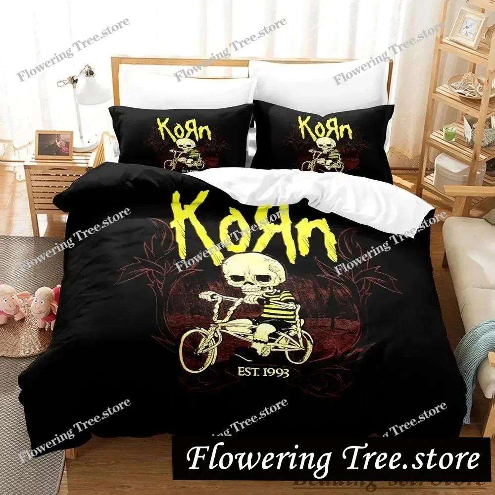 Korn Rock Bedding Set Single Twin Full Queen King Size Bed Set Adult Kid Bedroom Duvetcover Sets Anime Parure De Lit Bed