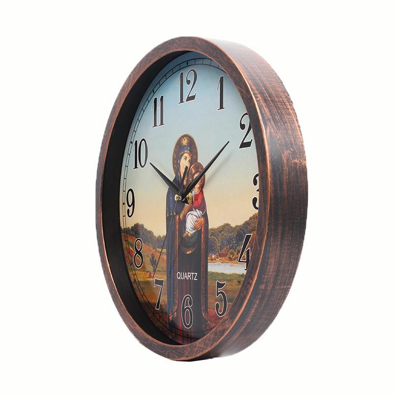

Новые настенные часы Иисуса Спасителя Спальни Гостиная Украшение для дома Настенные часы Гостиная Столовая Бесшумные настенные часы MSL-22