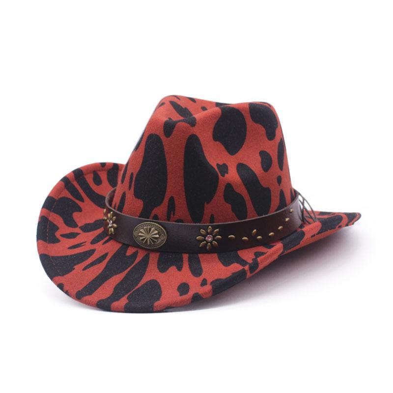 European, American and Western Cowboy Hat Cow Color Wool Hat Men's and Women's Big Eaves Autumn and Winter Outdoor Travel Warm Jazz Hat