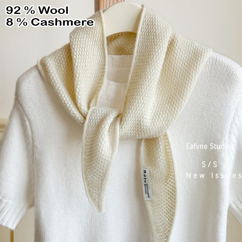 British Korean Triangle Scarf  Niche Wool  Triangular Scarf Women Headscarf Knitted Scarf Multi-functional Warm Knitted Scarf