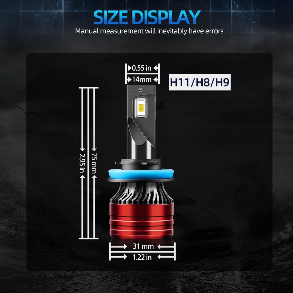Light Bulbs Compatible for 2022-2023 Chevrolet Silverado 1500 2500 3500HD H9 High Beam Fog Lights Combo Pack 800% Brightness with Cooling Fan Plug N