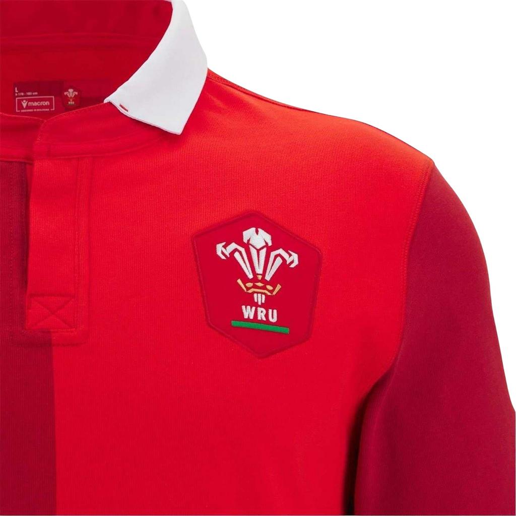 Macron Mens 2025 Wales RU Long-Sleeved Home Shirt