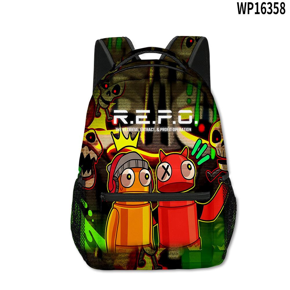 Classic Novelty Cool R.E.P.O Repo Student Bookbag Notebook Backpacks 3D Print Oxford Waterproof Boys/Girls Travel Backpacks