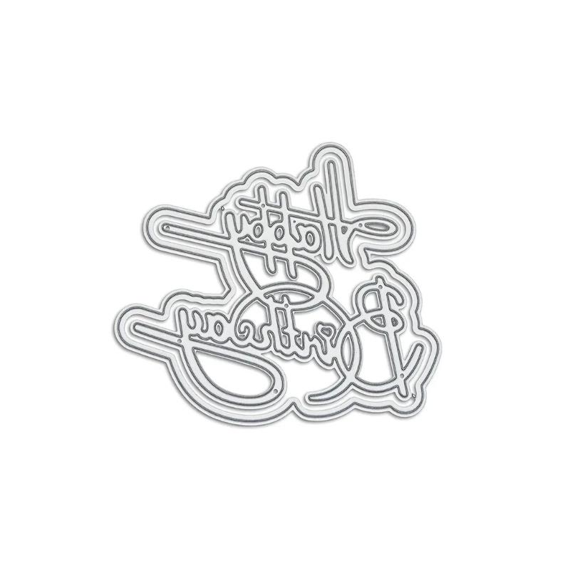 Metal Die Cuts Happy Birthday Card Embossing DIY Photo Album Template Mold Decor