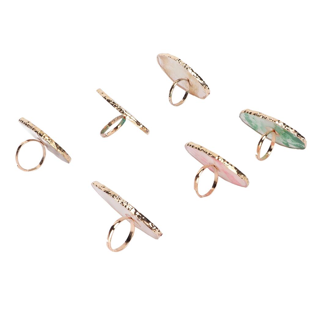 6 Stück Nail Art Palette Tablett Tragbare Weiche Harz Nagellack Farbmischringe Maniküre Werkzeug