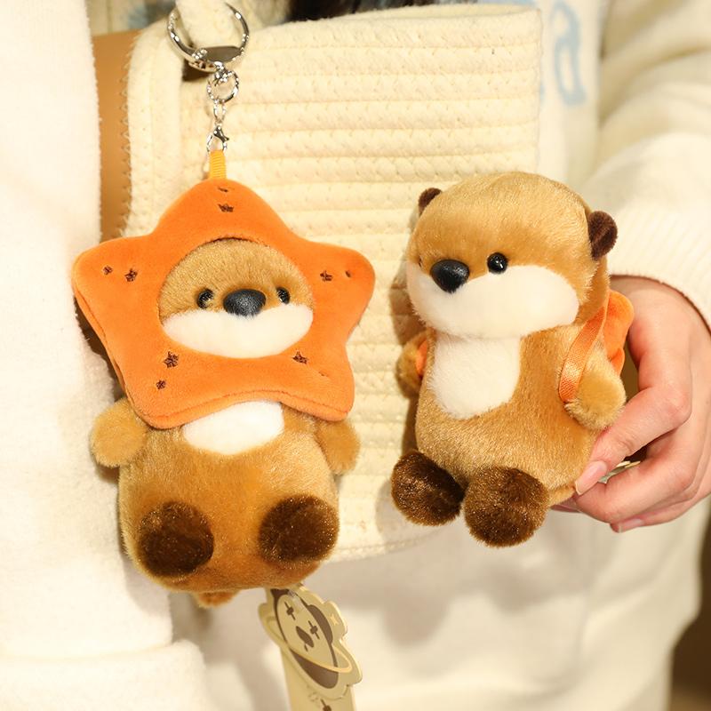 Non-Toxic Otter Plush Cute Little Otter Plush Doll Fish Head Starfish Otter Pendant Doll Cute Children Heart Creative Gift