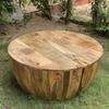 Wooden Coffee Table | Round Drum Table Stool | Living Home Decor Central Furniture, Indian Bedside Nightstand Low Table,Side Table Furniture