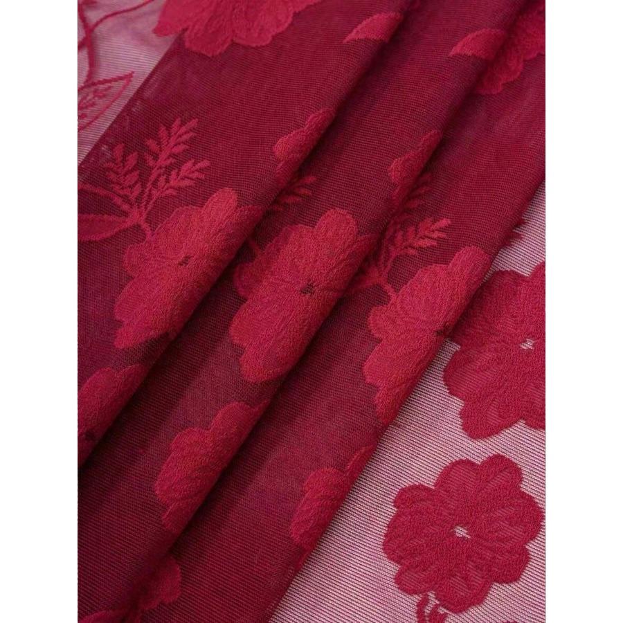 1pc Minimalist Floral Lace Curtain Panel, Home Decor