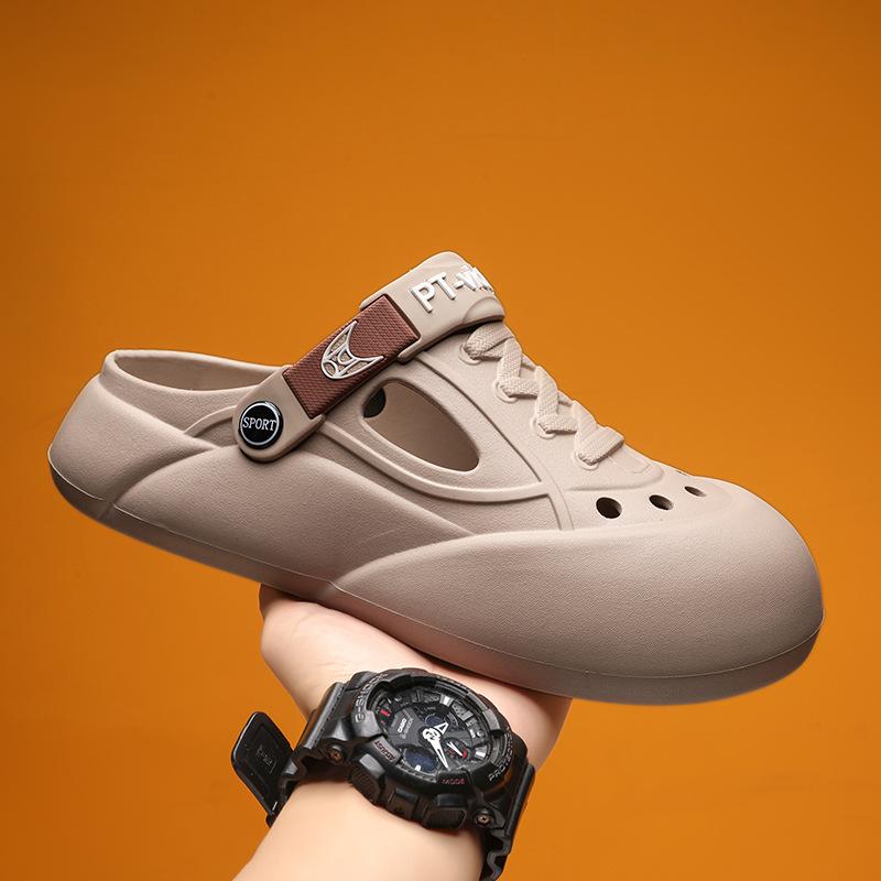 Step On Shit Feeling Large Size Hole Shoes Men'S Outdoor Non-Slip Beach Sandals Casual Sports Bag Head Slippers Trendy