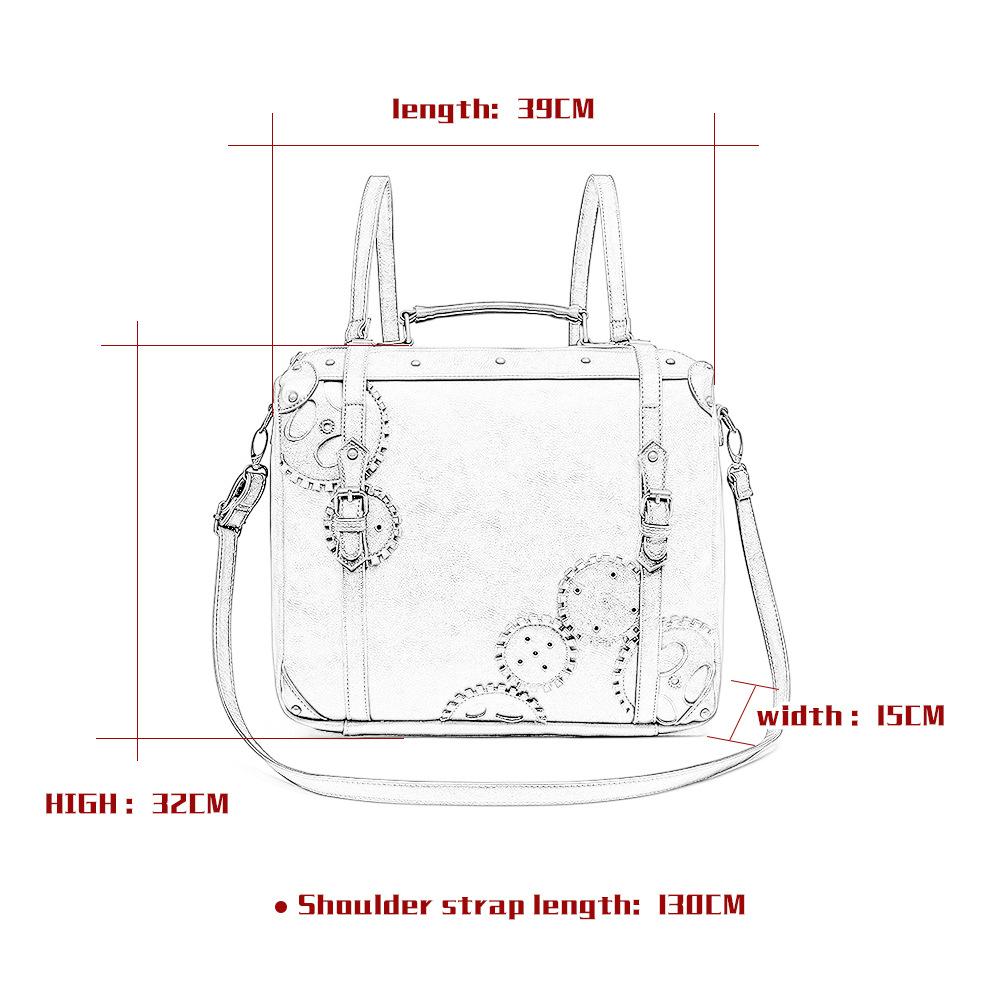 Steampunk Medieval Retro Style Large-capacity Contrasting Color Women's Messenger Bag Portable Shoulder Computer Bag Tide