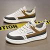 Fashion Korean Men Casual Shoes Breathable Leather Fashion Flats Youth Student Skateboard Sneakers Sport Walking Tennis Shoes for Male