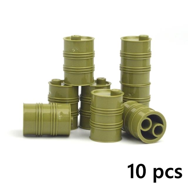 MOC WW2 Oil Box Military Weapons Accessory Building Blocks City Soldier Army Car Oil Pot Barrel Bricks MOC Toy for Kid