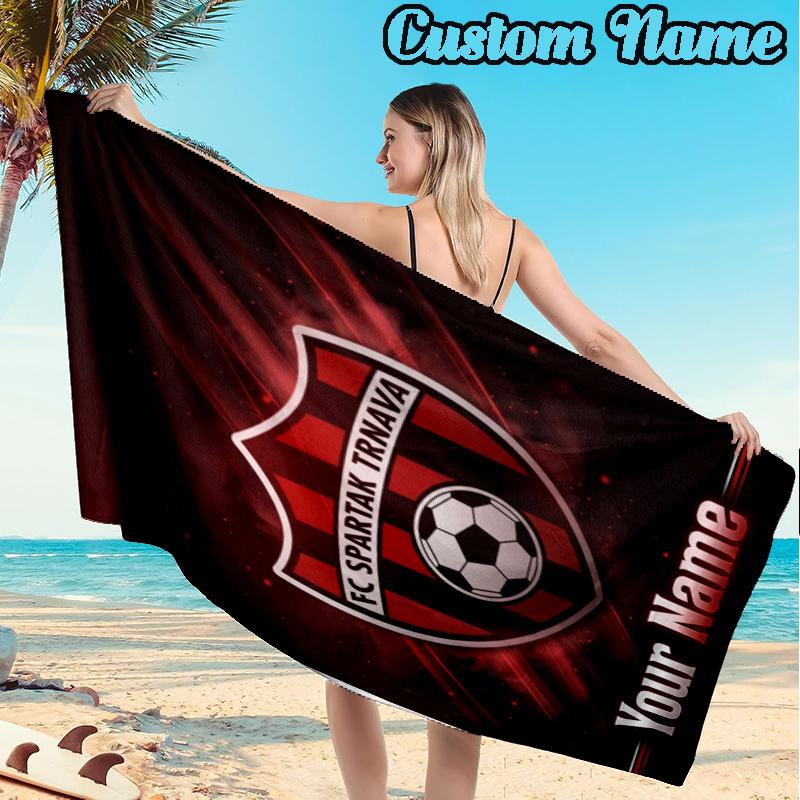 Custom Name Spartak Trnava Beach Towel Soft Microfiber Fabric Bath Towels for Swimming Travel Camping, Outdoor essentials Gifts