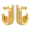 Trendy Retro Irregular Stainless Steel Women's Multi-Layer Titanium Earrings