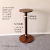 Modern Round Plant Stand - Solid Walnut Wood Side Table with Storage Shelf for Living Room, Bedroom, Balcony & Sofa Corner